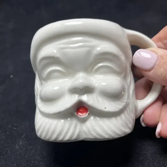 SANTA CLAUS White HEAD Vintage 3" Figural Ceramic 8 oz MUG - Picture 2 of 9